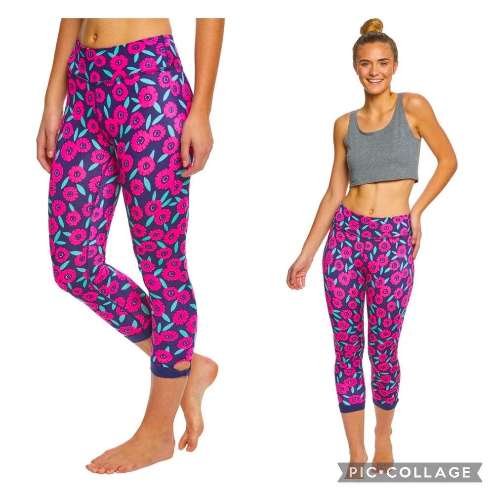 Kate Spade x Beyond Yoga Majorelle Floral Cropped Yoga Pants XL EUC